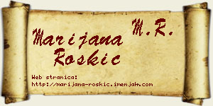 Marijana Roškić vizit kartica